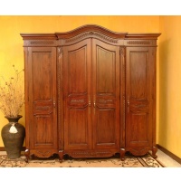 Indonesia furniture manufacturer and wholesaler Armoire  leaf 4 doors knock down