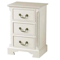Indonesia furniture manufacturer and wholesaler Georgian 3 Drawer Bedside White