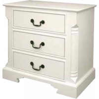 Indonesia furniture manufacturer and wholesaler Georgian Wide 3 Drawer Bedside White
