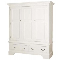 Indonesia furniture manufacturer and wholesaler Georgian Triple Wardrobe White